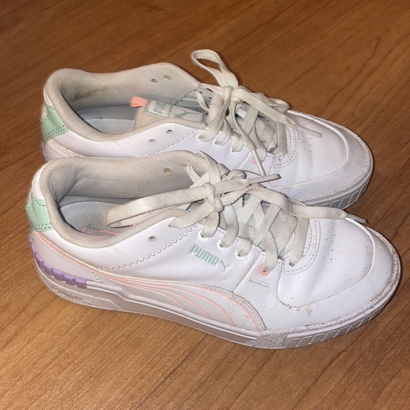 Puma Cali Sport sneakers in white and neon piping - Picture 6 of 7